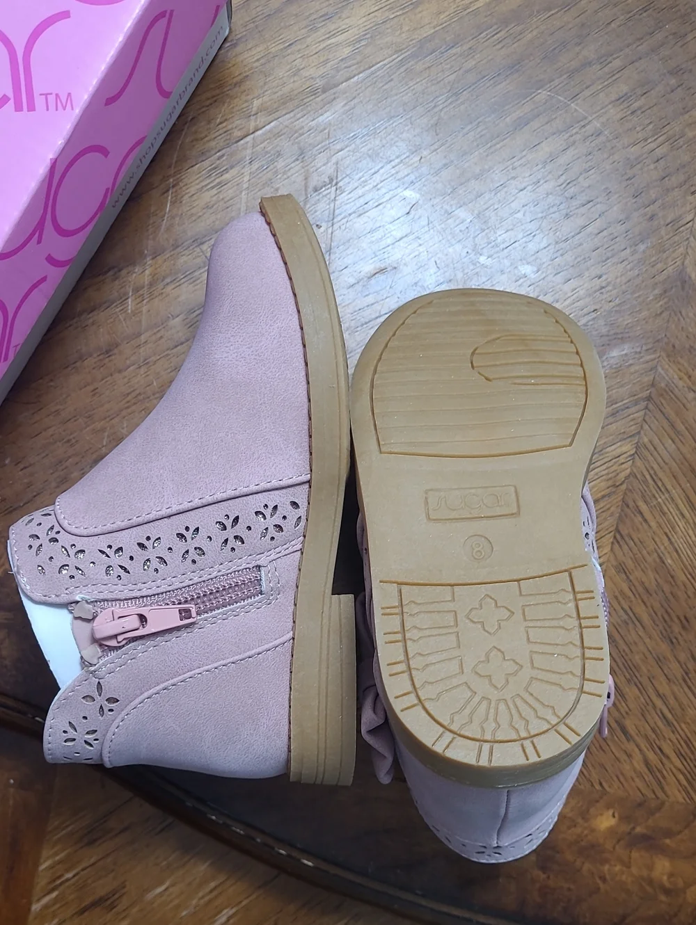 New in Box! Sugar Lil Knish Girls 8 Blush Pink Ankle Boots